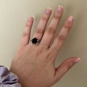 Silpada black agate sterling silver ring